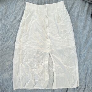 Elegant White Button-Down Skirt